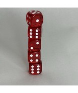 5 Cherry Red Dice Translucent Lucite Plastic Vintage - $22.75 CAD