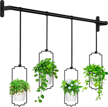 4Pcs Adjustable  Planters for Window, Wall Plant Hanger with Plastic Pots - £38.09 GBP