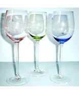 Lenox Tuscany Seasons Pastel 3 PC Crystal Water Wine Goblets Green Pink ... - $31.28