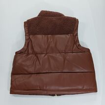 Maurices RN#51783 Girls Brown Faux Leather Full Zip Puffer Vest Size Medium image 2