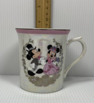 Disneyland Paris Exclusive Mickey and Minnie Wedding Iridescent Coffee C... - $18.69