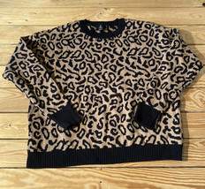 J Jason Wu NWOT women’s jacquard crew Neck sweater Size M tan Cheetah  t13 - £15.56 GBP