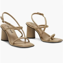 NEW Free People Perth Slingback Leather Sandal Heel Beige Leather size 38 /7.5 - £47.44 GBP