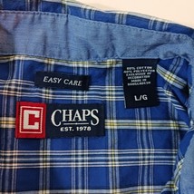Chaps Men's Blue & Yellow Cotton Check Button-Down Collar Shirt Long Sleeve L image 4