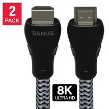 Hdmi Cable 2.1 Cord 8K Sanus Preferred Ultra High Speed 3 Meter Long 2 Pack New~ - £33.79 GBP