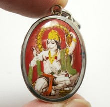 Lord Hanuman Monkey King Amulet Om Hindu Charm Life Protection Pendant Necklace - £29.89 GBP