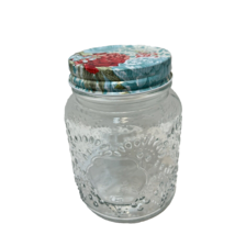 The Pioneer Woman Glass Mason Jar Canister with Floral Lid 3.5 x 4.75&quot; - £8.58 GBP