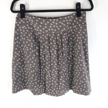 Ann Taylor LOFT Skirt A Line Pleated Polka Dot Lined Mini Brown Size 4 - £7.69 GBP