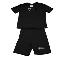 Perfectly Imperfect Shein 2 Piece Outfit XL Black Casual Short Sleeve Tee Shorts - £15.85 GBP