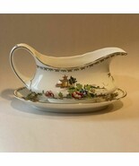 Vintage Crown Staffordshire England Pagoda Gravy Boat w/ Under-Plate Ori... - $54.80 CAD