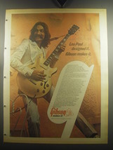 1974 Gibson Les Paul Guitar Ad - Les Paul designed it. Gibson makes it - $18.49