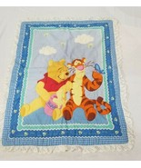 Vintage handmade crib quilt pooh tigger We&#39;re just buzzing along 38x31 t... - $627.03 MXN