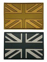 UK British Flag Tactical Patch [2PC Bundle - 3D-PVC Rubber -Hook Faste... - £11.21 GBP
