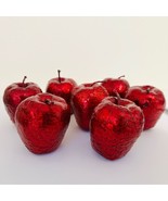 Faux Apples Fake Fruit Set of 6 Candy Apples Paper Mache Glossy Holiday ... - $444.95 MXN
