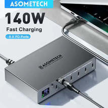 Asometech 140W 6-Port Fast Charging Hub + LED Display - Power Delivery PD Phone  - £32.04 GBP+