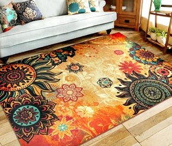 Contemporary Boho Retro Style Abstract Living Room Floor Carpets, 39&quot; X ... - $64.98