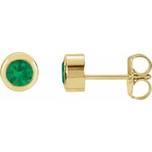 Lab-Created Emerald Birthstone Stud Earrings - £163.24 GBP+