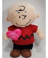 Peanuts Charlie Brown &#39;Happy Valentine&#39; W/ Pink Heart Standing Plush - $839.74 MXN