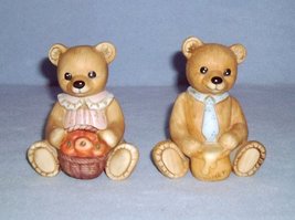 Homco 1405 Mr &amp; Mrs Teddy Bears 2 Figurines Home Interiors Mother &amp; Fath... - $7.99