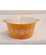 PYREX BUTTERFLY GOLD Casserole with Lid 1 Quart 1977-79 Early Version 47... - $402.59 MXN