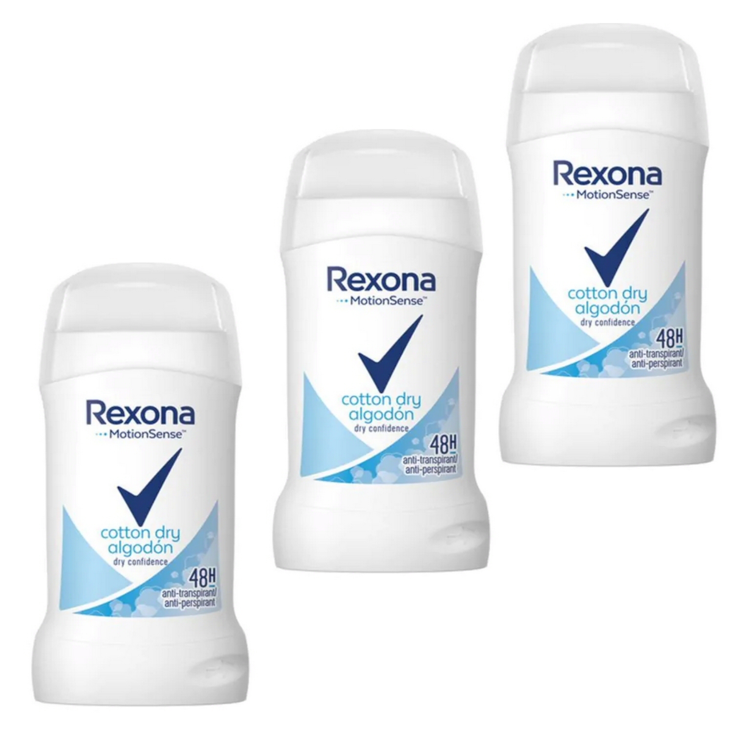 Primary image for 3 PACK Rexona Cotton Dry Antiperspirant stick for women 40 ml