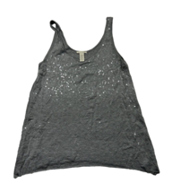 White + Warren Gray Sequined Sleeveless Tank Top Size Medium Oversized! - £18.45 GBP