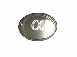 Kiola Designs Silver Toned Etched Oval Greek Letter Alpha Magnet - £15.97 GBP