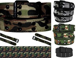 Mens Womens Unisex Military Camouflage CAMO Cargo Shorts Web Cotton Canvas Belt - £5.58 GBP+