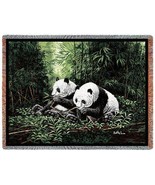 72x54 PANDA BEAR Bamboo Jungle Wildlife Tapestry Throw Blanket - £49.61 GBP