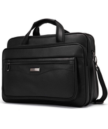 Leather Briefcase for Men Large Capacity 15.6 Inch Laptop Business Trave... - £103.42 GBP