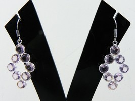 925 Sterling Silver Pink Amethyst Gemstone Handmade Earrings Her Gift ES-1240 - £34.59 GBP