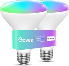 Govee Smart Light Bulbs: 2 Pack, 1200 Lumens Dimmable Br30, 16 Million Colors. - $51.98