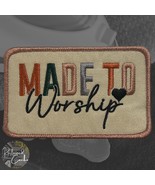 Made to Worship Iron On Patch Craft Supplies Tan Multicolor Rectangle - $6.00