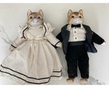 Vintage Porcelain Country Cat Dolls Bride and Groom - $26.95