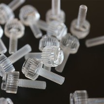 60 x Transparent Clear Plastic Acrylic Thumbscrews, slotted+knurled M3 x... - $29.84