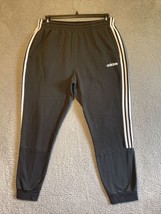 Mens ADIDAS athletic fleece lined Charcoal Gray sweat pants joggers swea... - £13.23 GBP