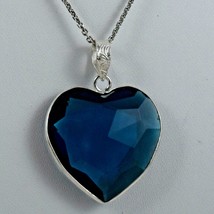 925 Sterling Silver Heart London Topaz Handmade Women Pendant Necklace PSV-2436 - £33.01 GBP+