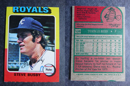 1975 Topps Mini #120 Steve Busby Royals Miscut Error Oddball Baseball Card - $4.99