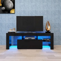 Black RGB LED TV Stand for Gaming &amp; Flat Screen TVs - $199.99