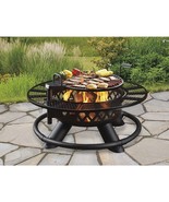 47-1/4&quot; HEAVY DUTY STEELE COMBO FIRE PIT COOK GRILLING CAMPING/TAILGATE ... - $472.60 CAD
