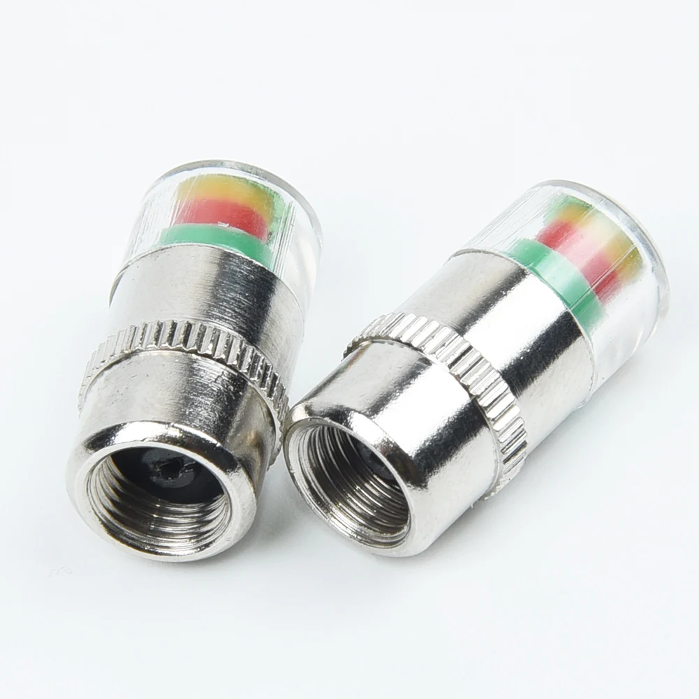 Car Tire Pressure Monitoring Cap Valve Nozzle - Wireless 4pcs Stainless Steel - £11.09 GBP