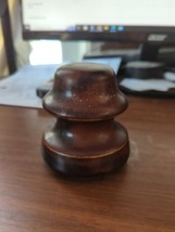 Vintage Ceramic unmarked Electric Porcelain Insulator dome Top brown - £9.38 GBP