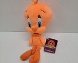 NANCO Orange Tweety Bird With Bowtie Beanbag Plush Looney Tunes 8&quot; With Tag - $15.74