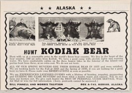 1955 Print Ad Hunt Kodiak Bear Guides Bill Pinnell &amp; Morris Talifson Alaska - £7.89 GBP