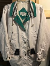 Karizma East Ltd VTG Women’s L White Long Sleeve Button Down Windbreaker Jacket - £22.86 GBP