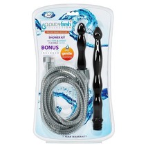 CLOUD 9 FRESH DELUXE ENEMA PREMIUM SHOWER KIT 2 TIPS &amp; 6 FT STAINLESS HOSE  - £39.16 GBP