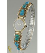 14k or Jaune Concord Montre Quartz W/14k Or Wayne &amp; Virginie Quam Turquoise - $46,216.28 MXN