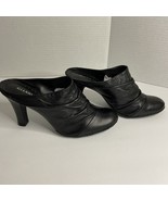 Gianni Bini Black Soft Slouch Leather Mules Sz 8M Made In Brazil Hand St... - £27.88 GBP