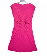 WYETH Mini Dress Hot Pink L Todd Magill Slinky Thin Knit Stretch Rayon G... - $29.65