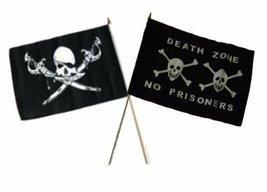 RFCO 12x18 12&#39;&#39;x18&#39;&#39; Wholesale Combo Pirate Brethren Coast Death Zone Stick Flag - £8.72 GBP